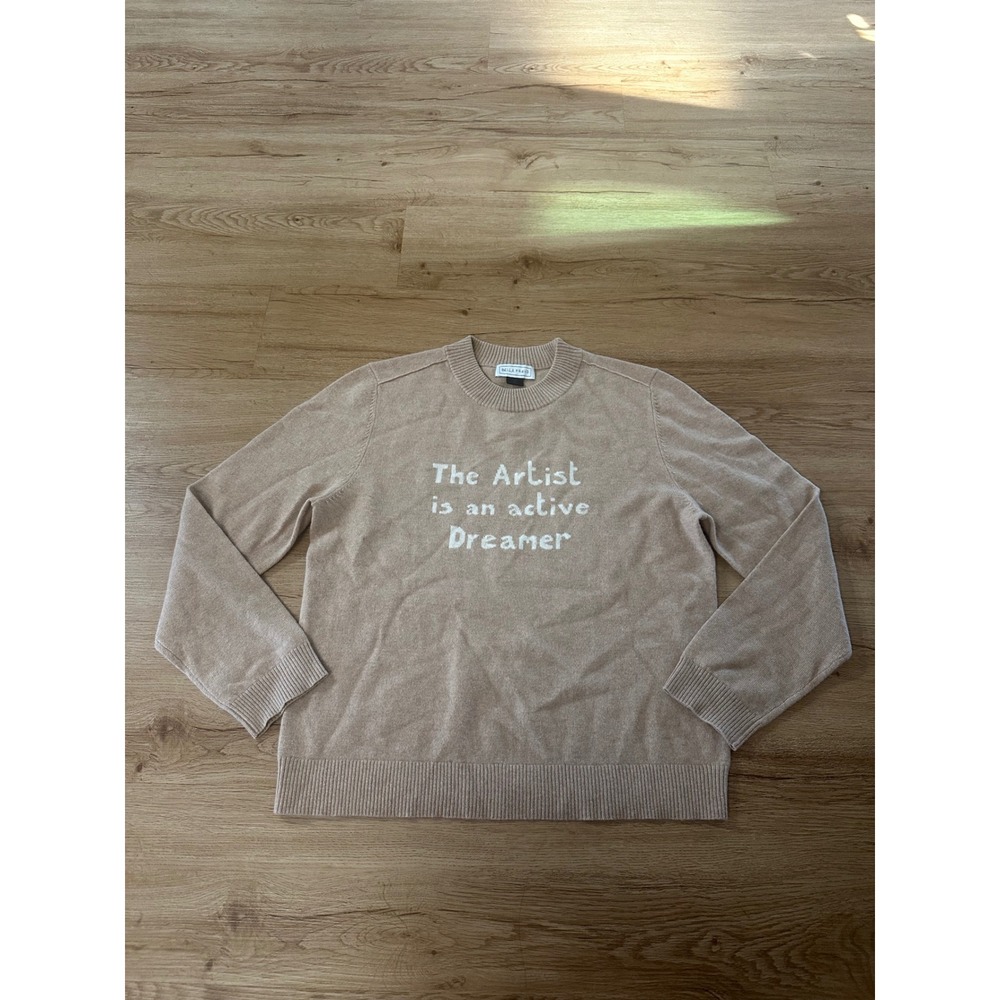 Bella Freud The Artist Is An Active Dreamer Cashmere Wool Sweater Tan Medium